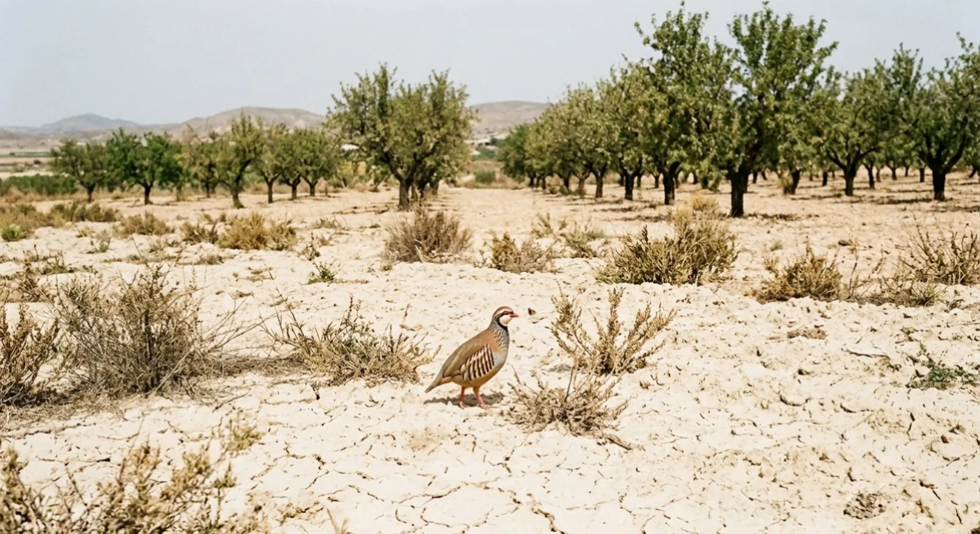 Perdiz roja en campo &aacute;rido del sureste, caza menor en la Regi&oacute;n de Murcia