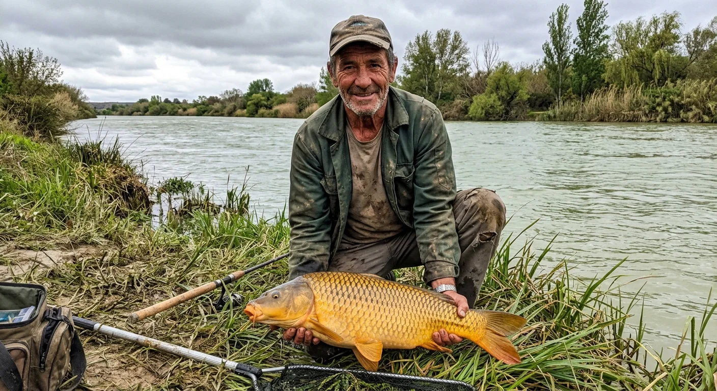 Carpfishing en el río Tajo, Extremadura, con licencia interautonómica de pesca