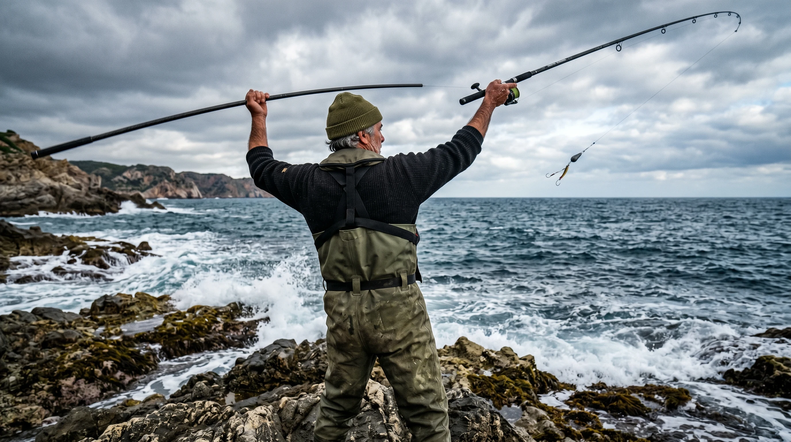 Pescador lanzando desde la costa mediterranea valenciana con licencia valida de otra comunidad autonoma