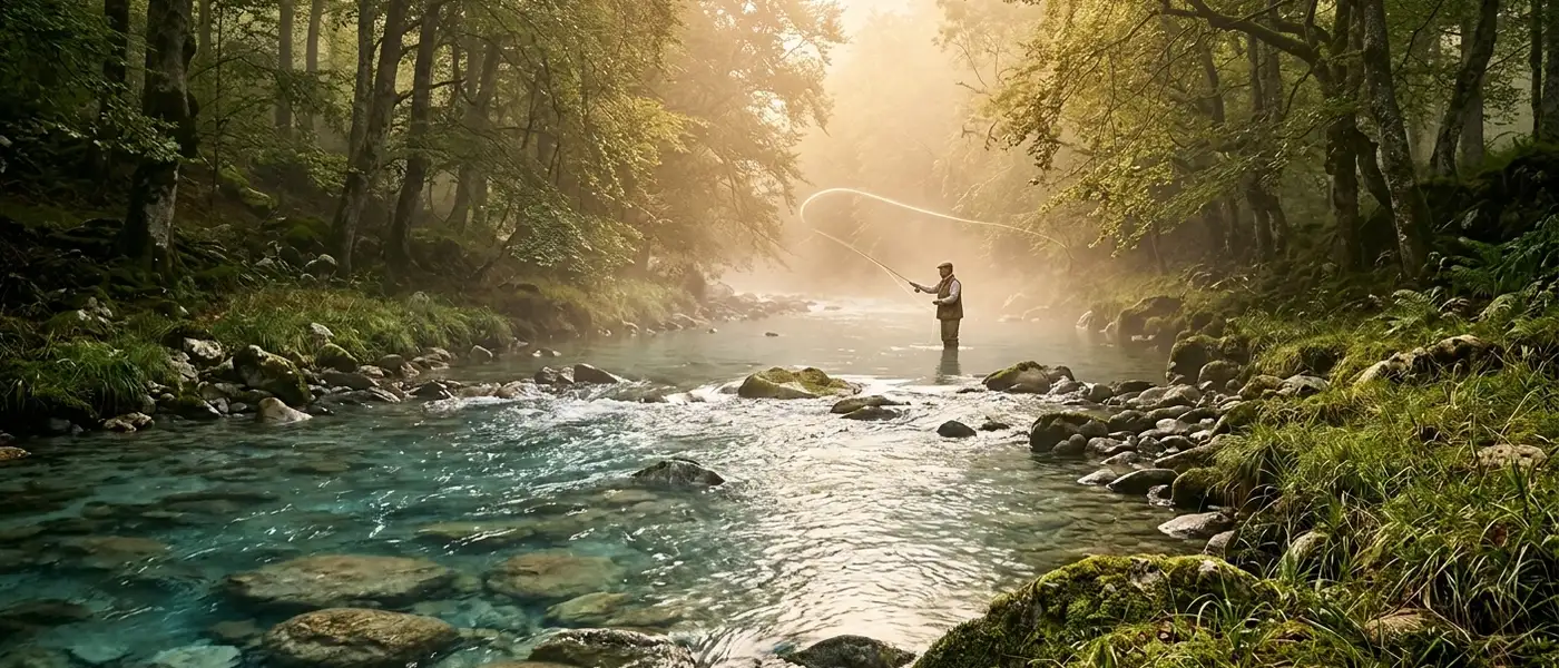 R&iacute;o de monta&ntilde;a en Espa&ntilde;a para pescar trucha com&uacute;n