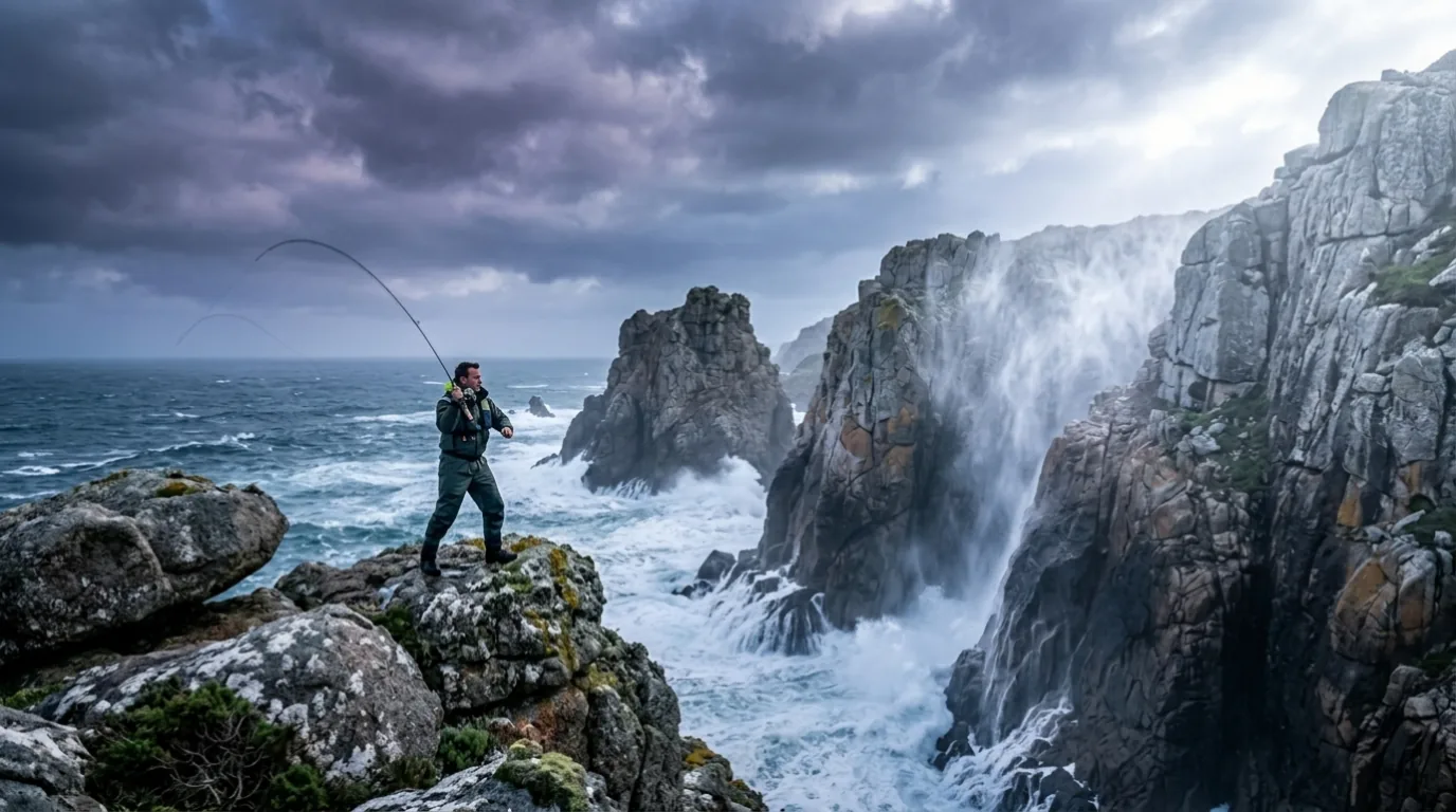 Pescador a mosca en el rio Sella de Asturias