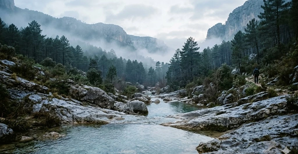 Cabecera del Guadalquivir en Cazorla con bruma, temporada de pesca de Andaluc&iacute;a 2026