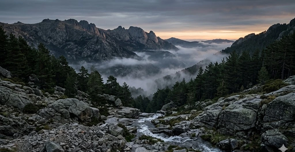 Sierra de Guadarrama al amanecer, temporada de pesca de Madrid 2026